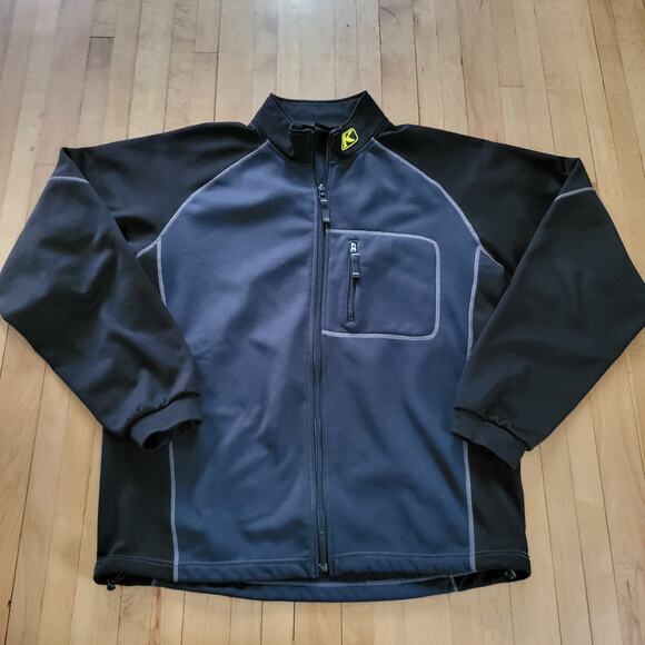 Klim Inferno Soft Shell Jacket Size M Gray Black Full Zip Snow Snowmobile Ski